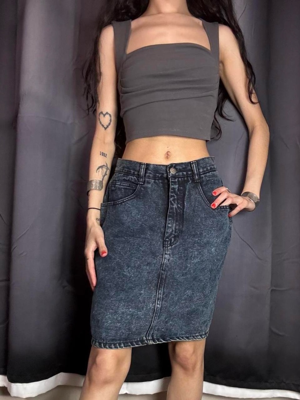 Vintage Denim Skirt by Stefano World Wide